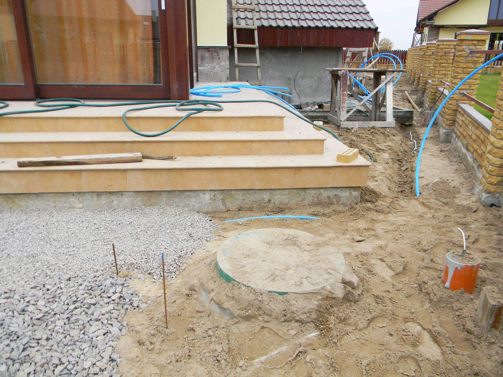 Travaux d'assainissement construction maison