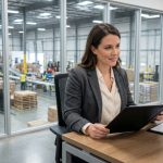 Femme d'affaires confiante dans un bureau moderne