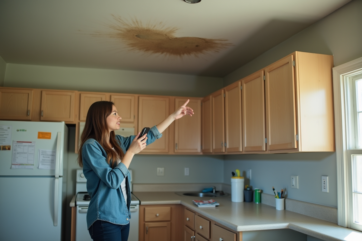 Jeune femme montrant une tache d