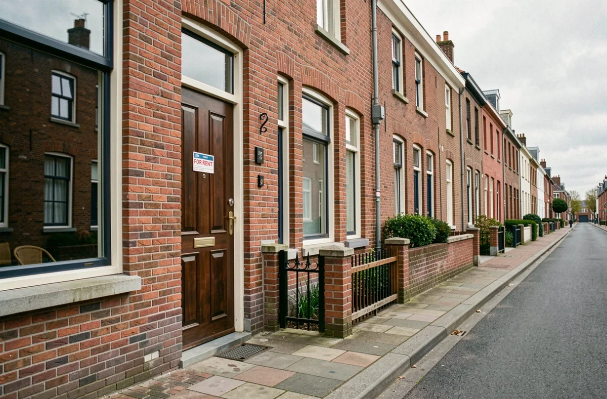 Façade d'une maison en briques rouges typique de Tourcoing dans une rue résidentielle du Nord