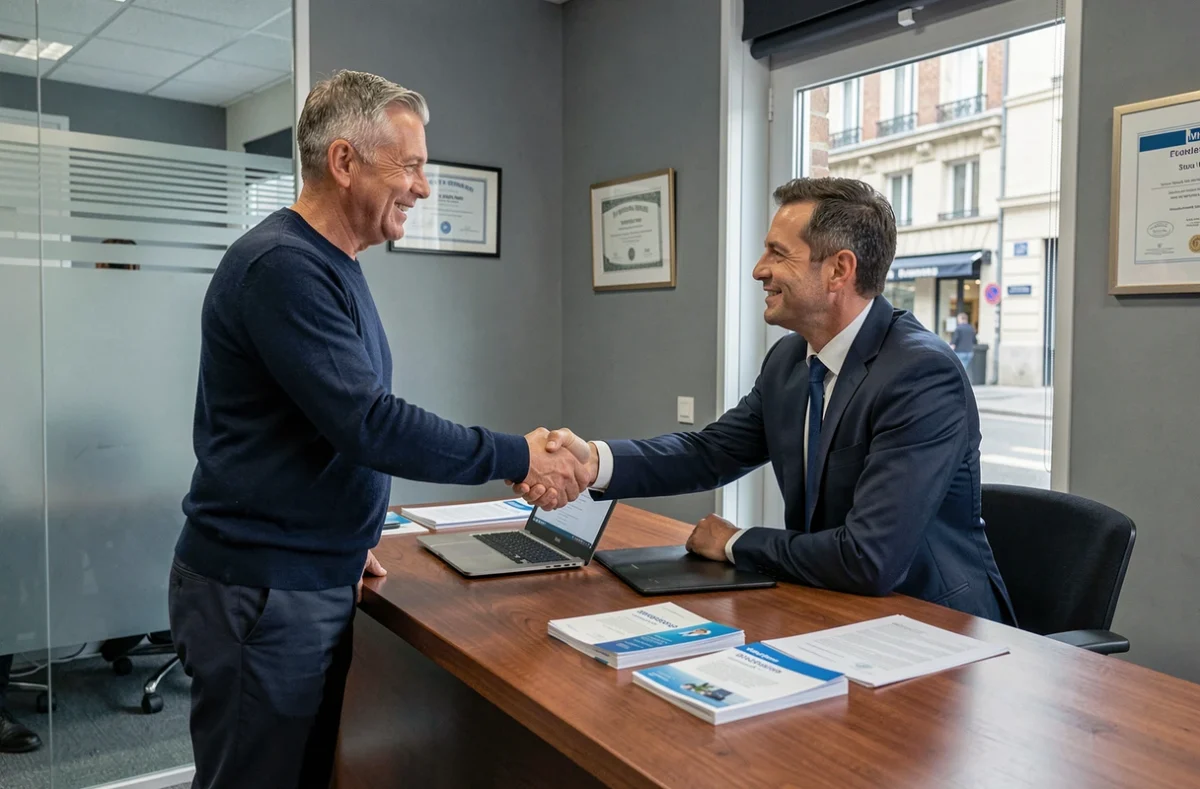 Signature d'un contrat d'assurance habitation dans une agence à Limoges